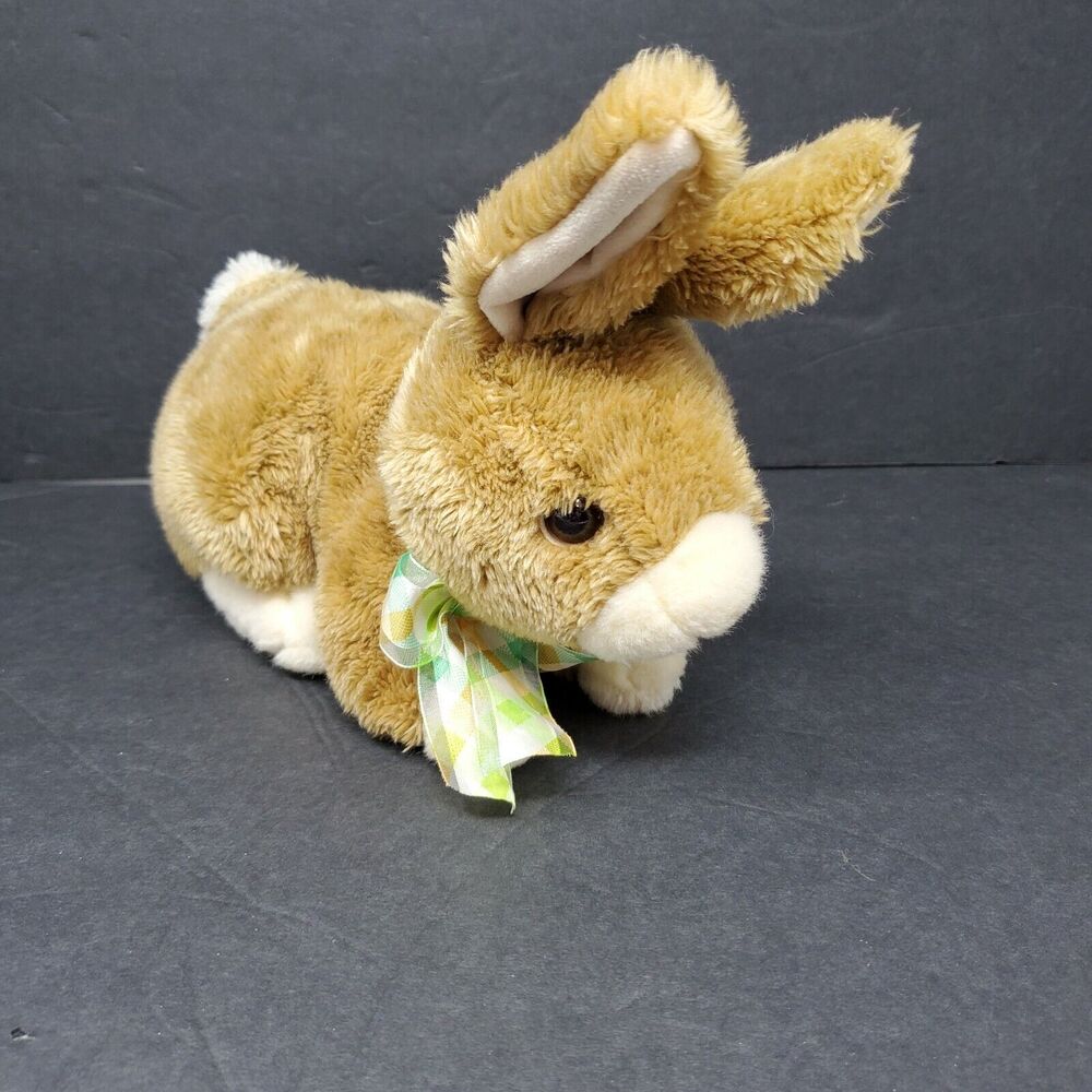 TY Easter Bunny Rabbit Plush Stuffed Animal 11" Brown Green Yellow 2007 Spring